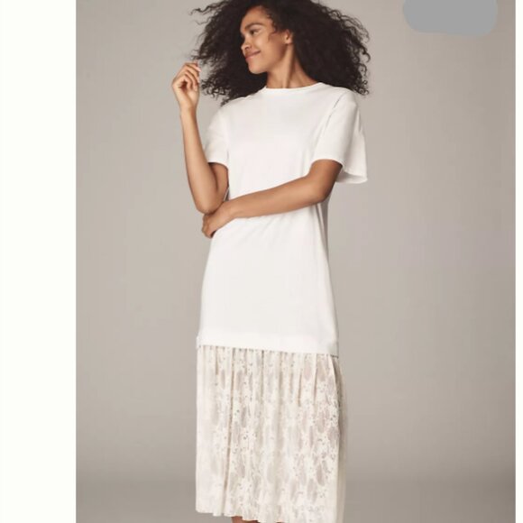 Brand New By Anthropologie Twofer Lace T-Shirt Dress - Picture 1 of 8